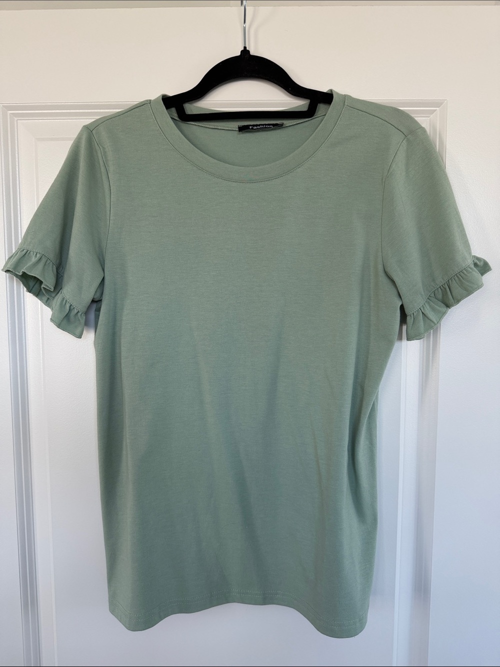 Ruffled Short Sleeve Tee - Sage Green